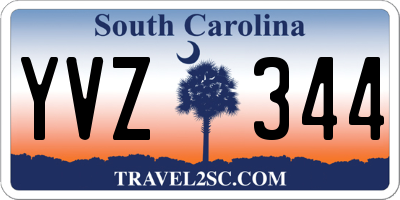 SC license plate YVZ344