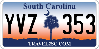 SC license plate YVZ353