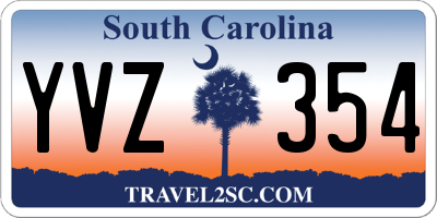 SC license plate YVZ354