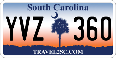 SC license plate YVZ360