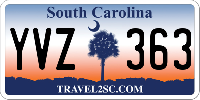SC license plate YVZ363