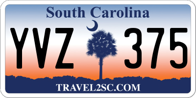 SC license plate YVZ375