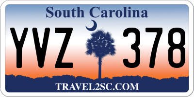 SC license plate YVZ378