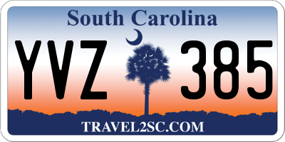 SC license plate YVZ385