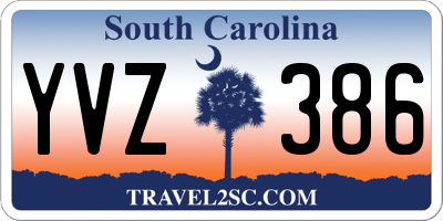 SC license plate YVZ386