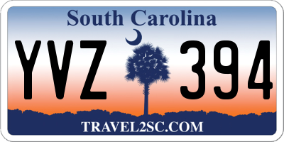 SC license plate YVZ394