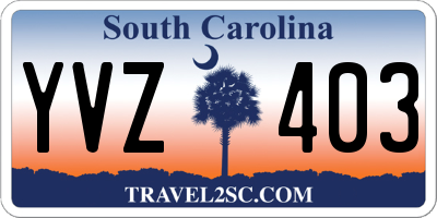 SC license plate YVZ403