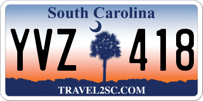 SC license plate YVZ418