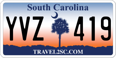 SC license plate YVZ419