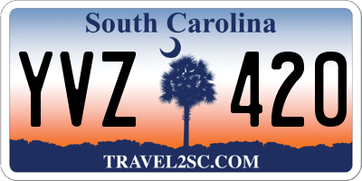 SC license plate YVZ420