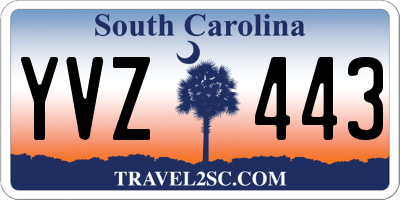 SC license plate YVZ443