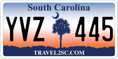 SC license plate YVZ445