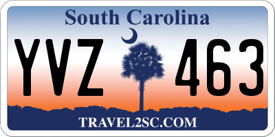 SC license plate YVZ463