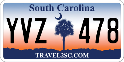 SC license plate YVZ478