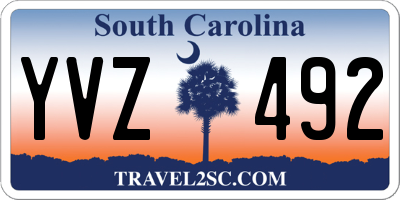 SC license plate YVZ492