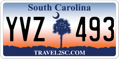 SC license plate YVZ493