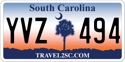 SC license plate YVZ494