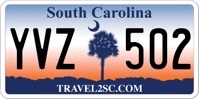 SC license plate YVZ502