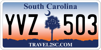 SC license plate YVZ503