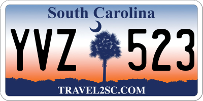 SC license plate YVZ523