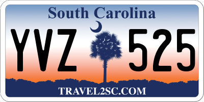 SC license plate YVZ525