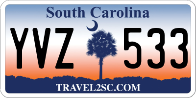 SC license plate YVZ533