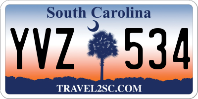 SC license plate YVZ534