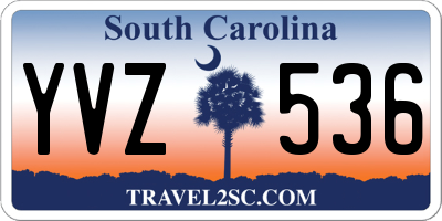 SC license plate YVZ536