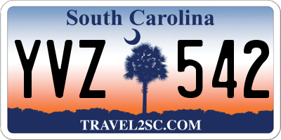 SC license plate YVZ542
