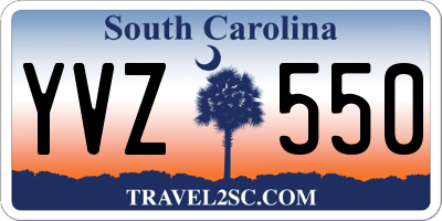 SC license plate YVZ550
