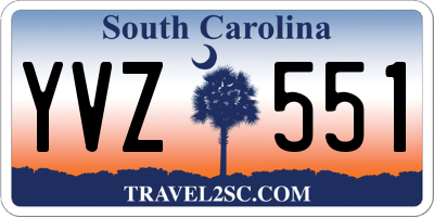 SC license plate YVZ551