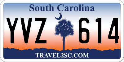 SC license plate YVZ614