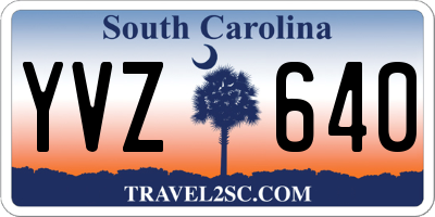 SC license plate YVZ640