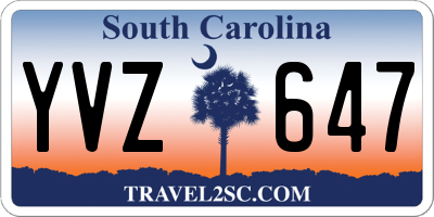 SC license plate YVZ647