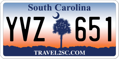 SC license plate YVZ651