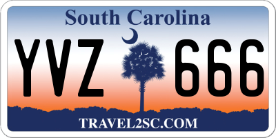SC license plate YVZ666