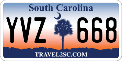 SC license plate YVZ668