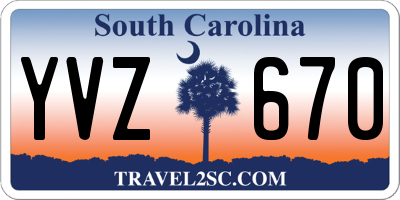 SC license plate YVZ670