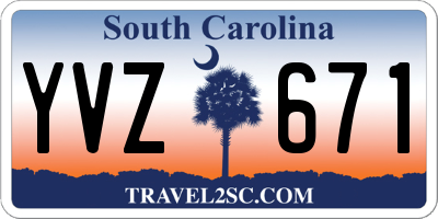 SC license plate YVZ671
