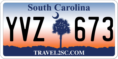 SC license plate YVZ673