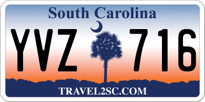SC license plate YVZ716