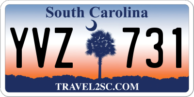 SC license plate YVZ731