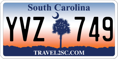 SC license plate YVZ749