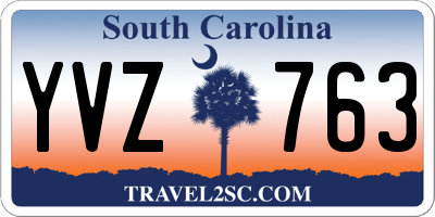 SC license plate YVZ763