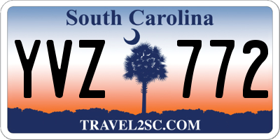 SC license plate YVZ772