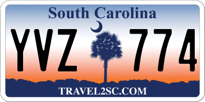 SC license plate YVZ774