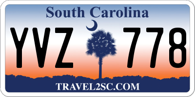 SC license plate YVZ778