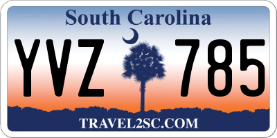 SC license plate YVZ785