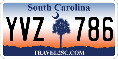 SC license plate YVZ786