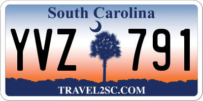 SC license plate YVZ791